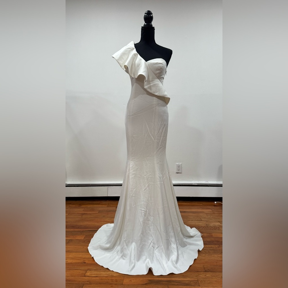 White Jay Godfrey One-Shoulder Gown